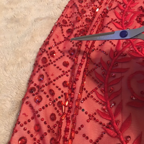Gorgeous Red Beaded & Sequin Dress - Picture 8 of 12